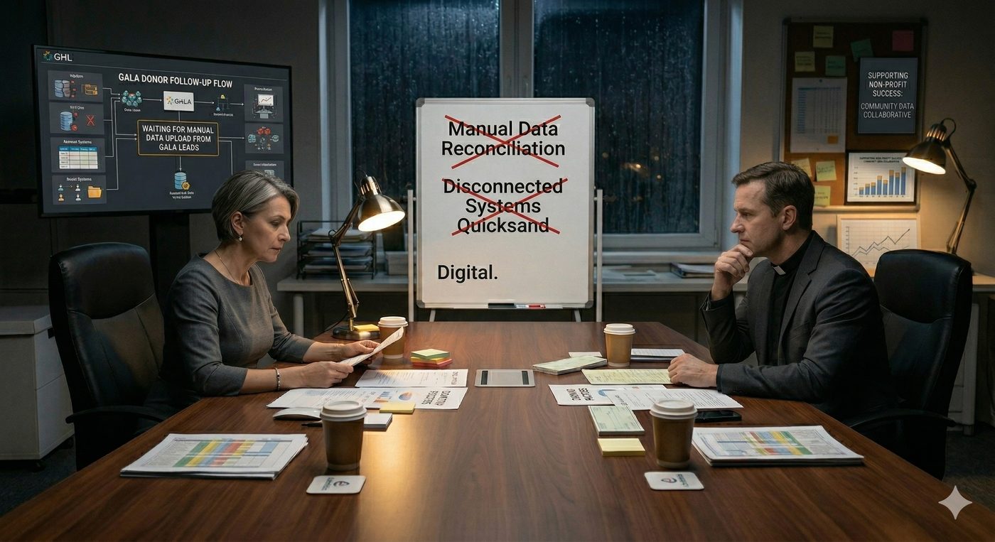 Nonprofit leaders discussing challenges and strategy